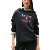 TOMMY JEANS CREST FLAG HOODIE ΦΟΥΤΕΡ ΜΠΛΟΥΖΑ ΓΥΝΑΙΚΕΙΑ BLACK