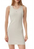 TOMMY JEANS ESSENTIAL RIB BODYCON EXT ΦΟΡΕΜΑ ΓΥΝΑΙΚΕΙΟ ECRU