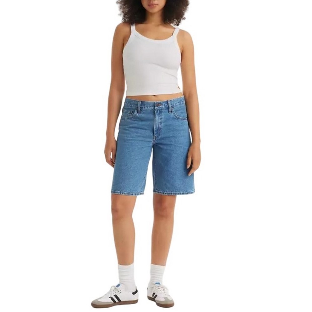 LEVIS BAGGY DAD JORT 000MJ0001 ΒΕΡΜΟΥΔΑ ΓΥΝΑΙΚΕΙΑ BLUΕ DENIM