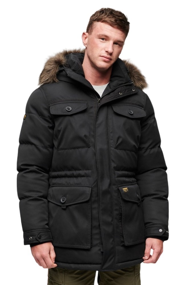 SUPERDRY D2 OVIN CHINOOK FAUX FUR PARKA ΜΠΟΥΦΑΝ ΑΝΔΡΙΚΟ BLACK