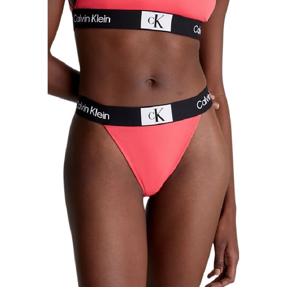 CALVIN KLEIN JEANS CHEEKY HIGH RISE BIKINI ΜΑΓΙΟ ΓΥΝΑΙΚΕΙΟ CORAL