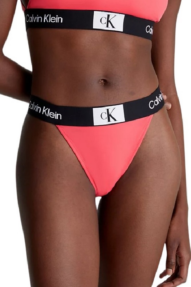 CALVIN KLEIN JEANS CHEEKY HIGH RISE BIKINI ΜΑΓΙΟ ΓΥΝΑΙΚΕΙΟ CORAL