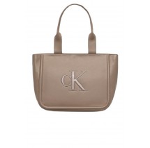 CALVIN KLEIN RAISED CK MEDIUM TOTE ΤΣΑΝΤΑ ΓΥΝΑΙΚΕΙΑ TAUPE