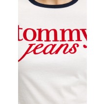 TOMMY JEANS SLIM SH SCRIPT RINGR TEE EXT T-SHIRT ΜΠΛΟΥΖΑ ΓΥΝΑΙΚΕΙΑ WHITE