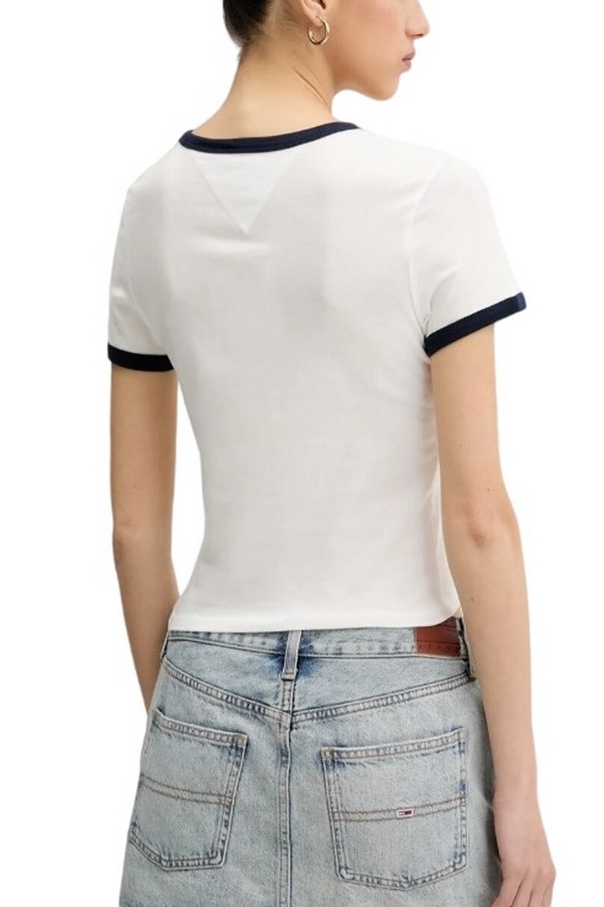 TOMMY JEANS SLIM SH SCRIPT RINGR TEE EXT T-SHIRT ΜΠΛΟΥΖΑ ΓΥΝΑΙΚΕΙΑ WHITE