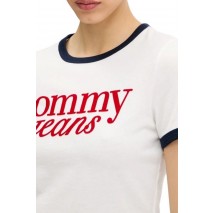 TOMMY JEANS SLIM SH SCRIPT RINGR TEE EXT T-SHIRT ΜΠΛΟΥΖΑ ΓΥΝΑΙΚΕΙΑ WHITE