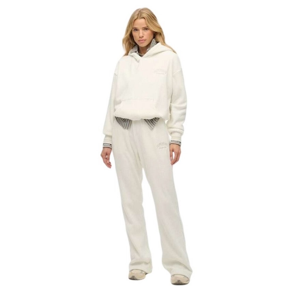 SUPERDRY D2 COUNTRY CLUB VELOUR LOOSE HOOD ΦΟΥΤΕΡ ΜΠΛΟΥΖΑ ΓΥΝΑΙΚΕΙΑ OFF WHITE