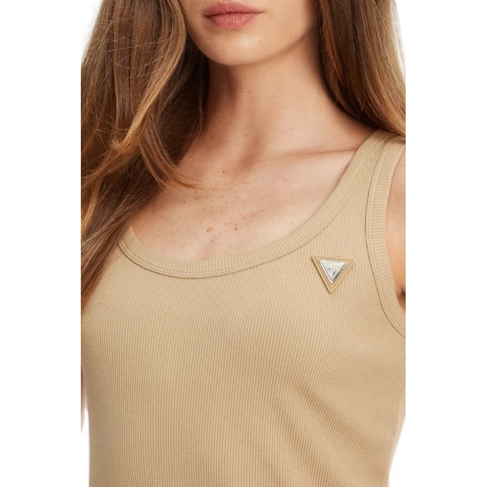 GUESS COLETTE RIB TANK ΤΟΠ ΓΥΝΑΙΚΕΙΟ NUDE