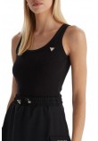 GUESS COLETTE RIB TANK ΤΟΠ ΓΥΝΑΙΚΕΙΟ BLACK
