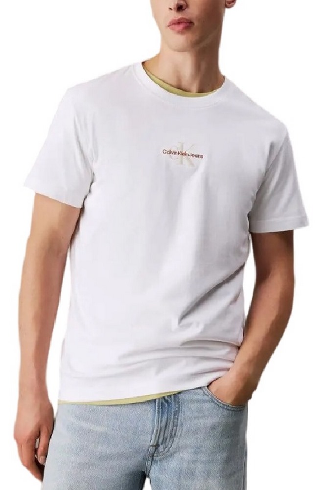CALVIN KLEIN JEANS MONOLOGO T-SHIRT ΜΠΛΟΥΖΑ ΑΝΔΡΙΚΗ BRIGHT WHITE