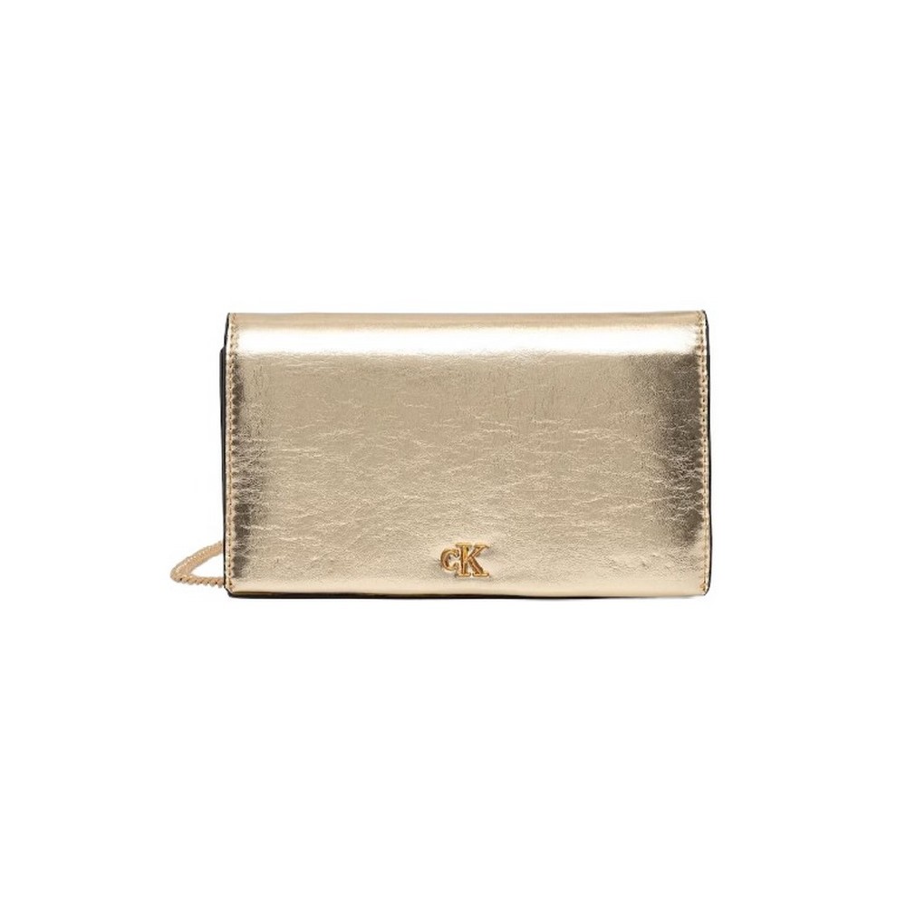 CALVIN KLEIN METALLIC WALLET ON CHAIN ΤΣΑΝΤΑ ΓΥΝΑΙΚΕΙΑ GOLD