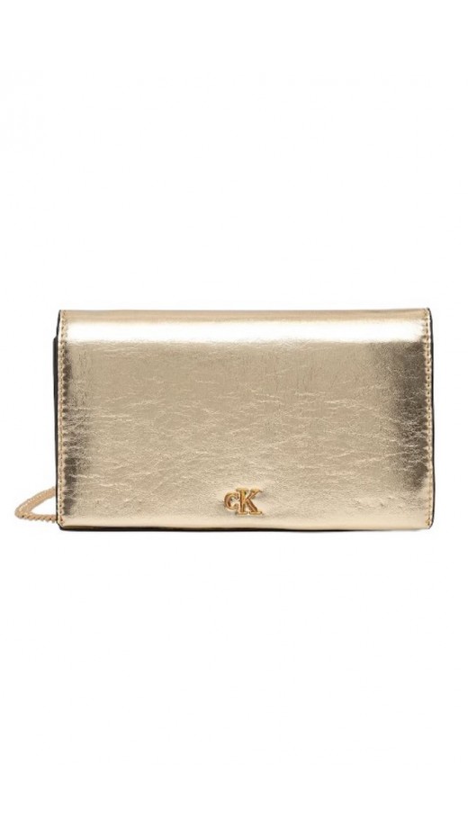 CALVIN KLEIN METALLIC WALLET ON CHAIN ΤΣΑΝΤΑ ΓΥΝΑΙΚΕΙΑ GOLD
