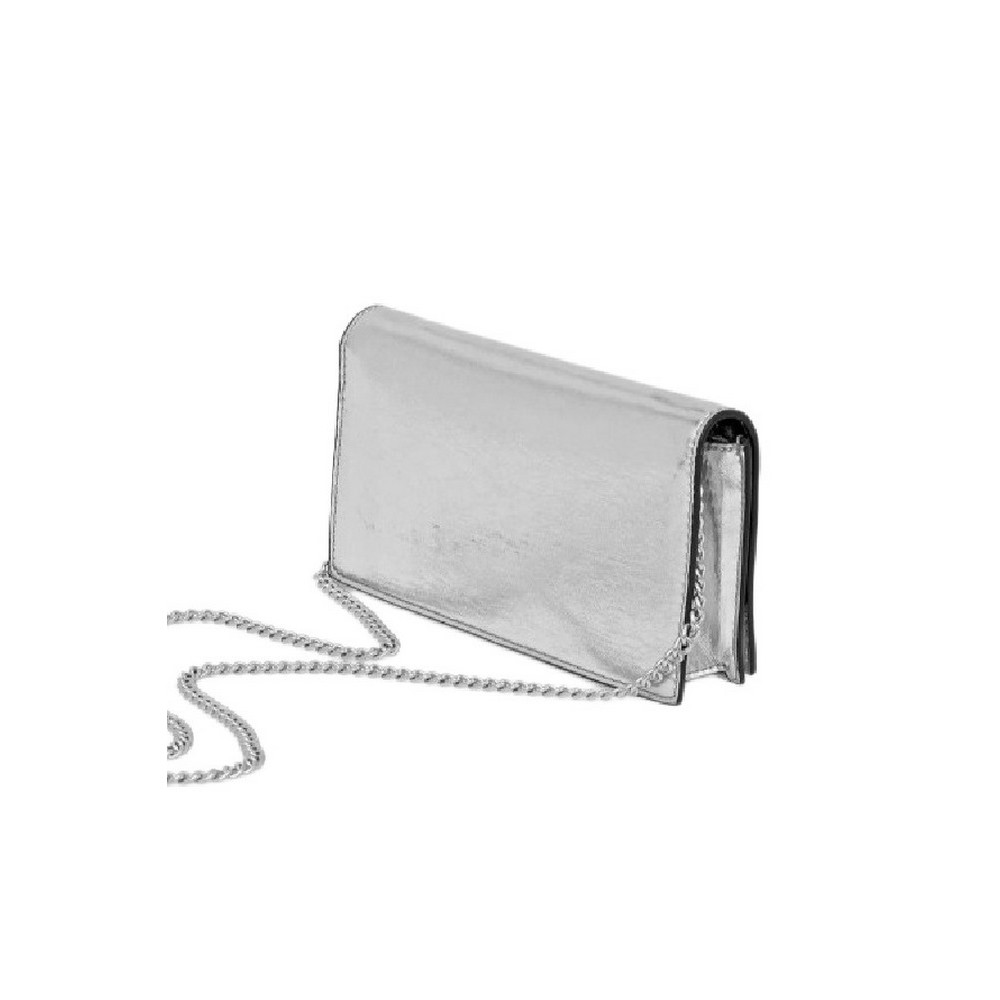 CALVIN KLEIN METALLIC WALLET ON CHAIN ΤΣΑΝΤΑ ΓΥΝΑΙΚΕΙΑ SILVER