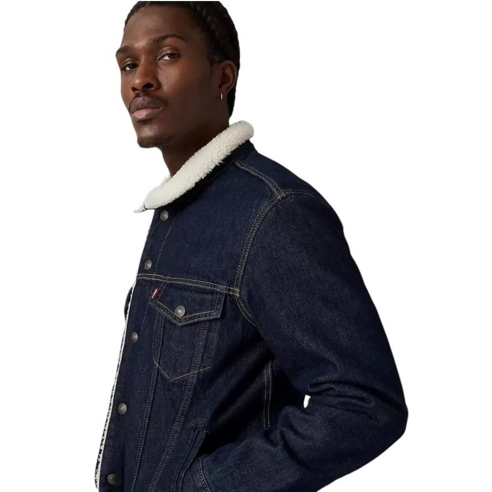 LEVIS TYPE SHERPA TRUCKER-FLAT FINISH JACKET ΜΠΟΥΦΑΝ ΑΝΔΡΙΚΟ DARK INDIGO