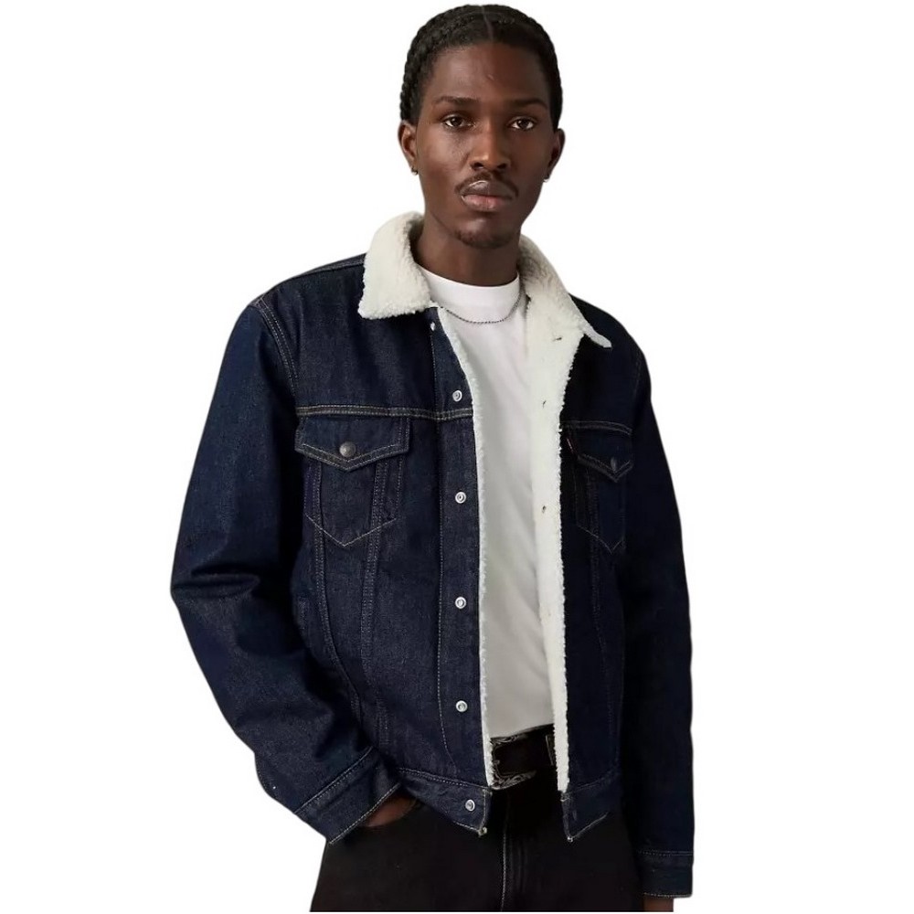LEVIS TYPE SHERPA TRUCKER-FLAT FINISH JACKET ΜΠΟΥΦΑΝ ΑΝΔΡΙΚΟ DARK INDIGO