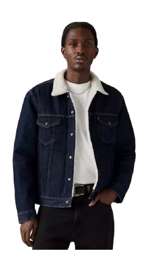 LEVIS TYPE SHERPA TRUCKER-FLAT FINISH JACKET ΜΠΟΥΦΑΝ ΑΝΔΡΙΚΟ DARK INDIGO