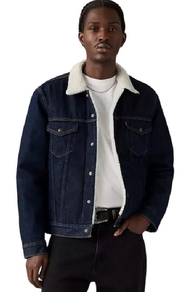 LEVIS® TYPE SHERPA TRUCKER-FLAT FINISH JACKET ΜΠΟΥΦΑΝ ΑΝΔΡΙΚΟ DARK INDIGO