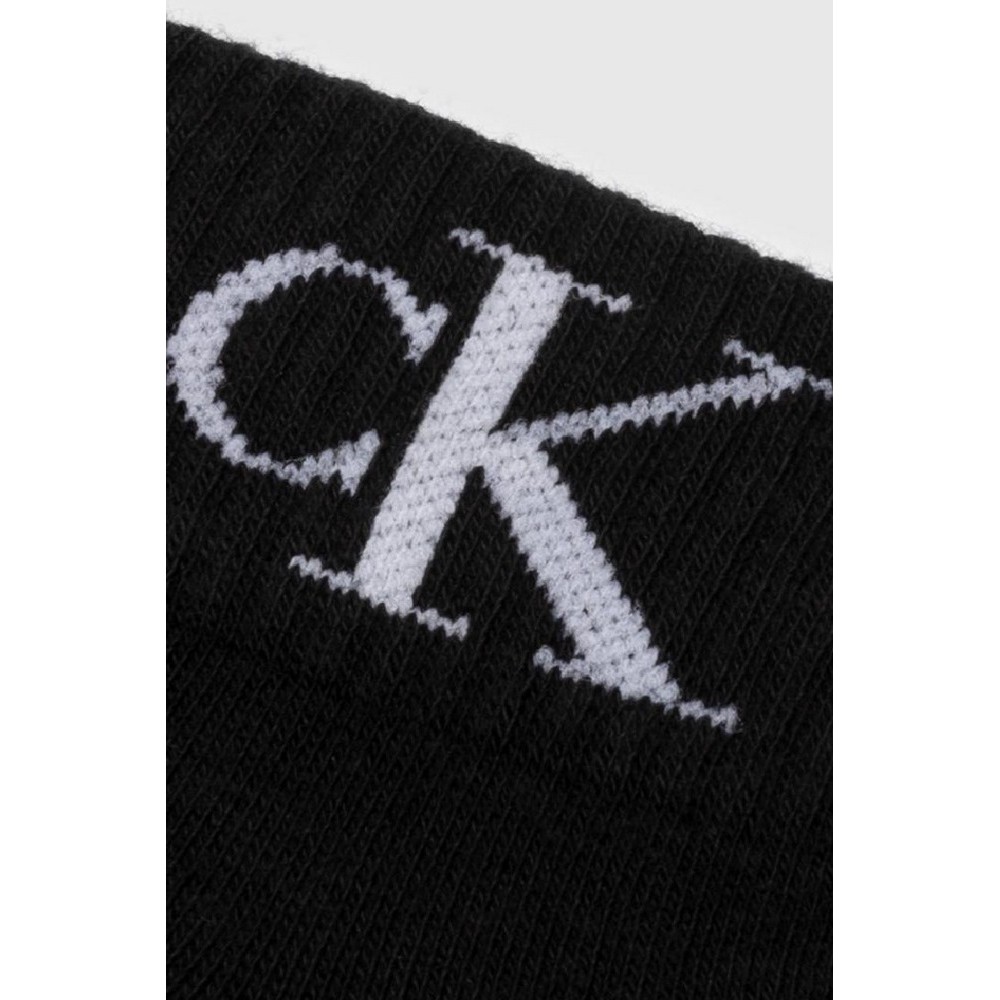CALVIN KLEIN JEANS  WOMEN QUARTER 2P MONOGRAM ΚΑΛΤΣΕΣ ΓΥΝΑΙΚΕΙΕΣ BLACK