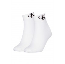 CALVIN KLEIN JEANS  WOMEN QUARTER 2P MONOGRAM ΚΑΛΤΣΕΣ ΓΥΝΑΙΚΕΙΕΣ WHITE