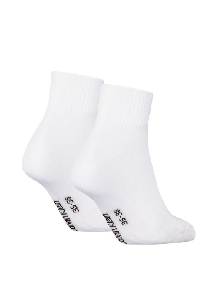 CALVIN KLEIN JEANS  WOMEN QUARTER 2P MONOGRAM ΚΑΛΤΣΕΣ ΓΥΝΑΙΚΕΙΕΣ WHITE