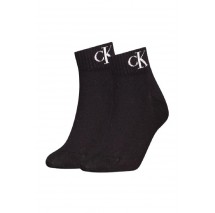 CALVIN KLEIN JEANS  WOMEN QUARTER 2P MONOGRAM ΚΑΛΤΣΕΣ ΓΥΝΑΙΚΕΙΕΣ BLACK