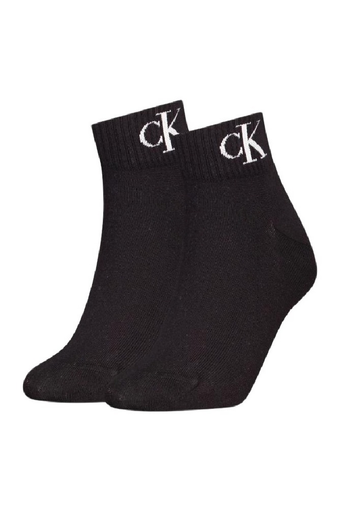 CALVIN KLEIN JEANS  WOMEN QUARTER 2P MONOGRAM ΚΑΛΤΣΕΣ ΓΥΝΑΙΚΕΙΕΣ BLACK