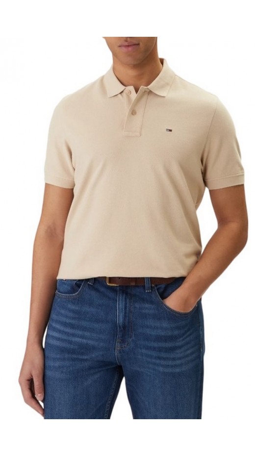 TOMMY JEANS REG ESS POLO EXT T-SHIRT ΜΠΛΟΥΖΑ ΑΝΔΡΙΚΗ SAND