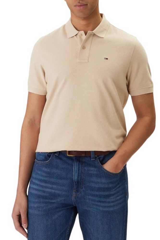 TOMMY JEANS REG ESS POLO EXT T-SHIRT ΜΠΛΟΥΖΑ ΑΝΔΡΙΚΗ SAND