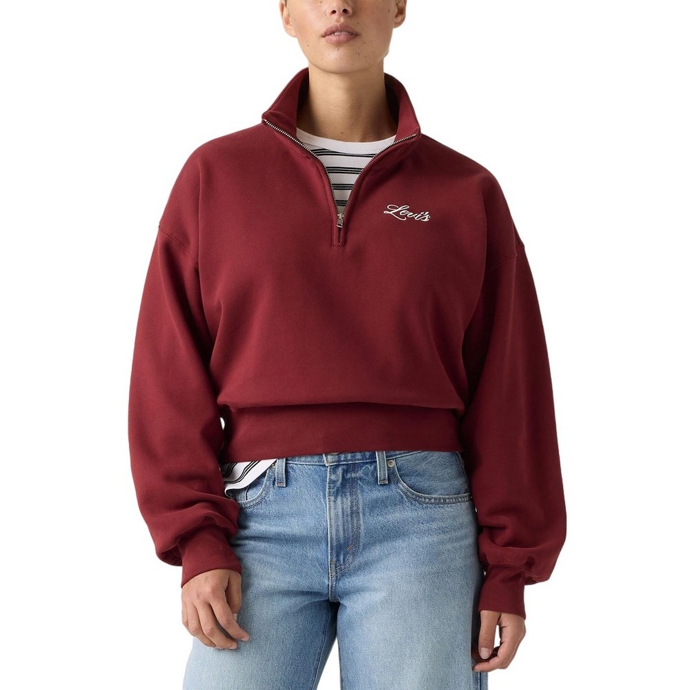 LEVIS GR VINTAGE 80S 1/4 ZIP SWEATSHIRT ΦΟΥΤΕΡ ΜΠΛΟΥΖΑ ΓΥΝΑΙΚΕΙΑ WINE