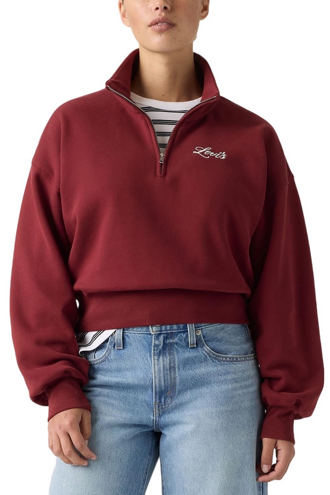 LEVIS GR VINTAGE 80S 1/4 ZIP SWEATSHIRT ΦΟΥΤΕΡ ΜΠΛΟΥΖΑ ΓΥΝΑΙΚΕΙΑ WINE