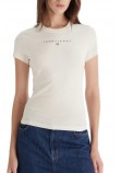 TOMMY JEANS SLIM BLING LINEAR TEE EXT T-SHIRT ΜΠΛΟΥΖΑ ΓΥΝΑΙΚΕΙΑ WHITE