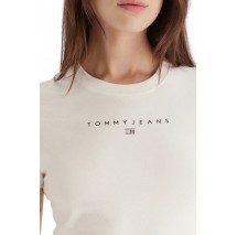 TOMMY JEANS SLIM BLING LINEAR TEE EXT T-SHIRT ΜΠΛΟΥΖΑ ΓΥΝΑΙΚΕΙΑ WHITE