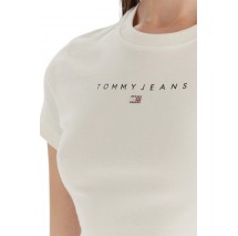 TOMMY JEANS SLIM BLING LINEAR TEE EXT T-SHIRT ΜΠΛΟΥΖΑ ΓΥΝΑΙΚΕΙΑ WHITE