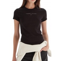 TOMMY JEANS SLIM BLING LINEAR TEE EXT T-SHIRT ΜΠΛΟΥΖΑ ΓΥΝΑΙΚΕΙΑ BLACK