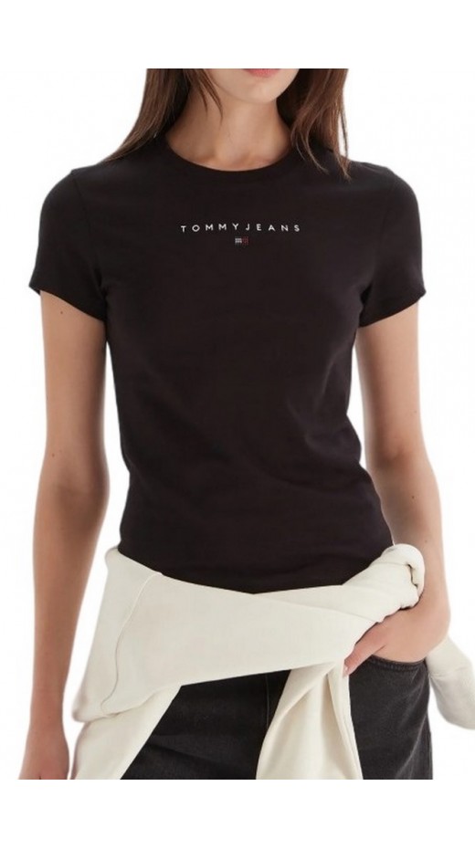 TOMMY JEANS SLIM BLING LINEAR TEE EXT T-SHIRT ΜΠΛΟΥΖΑ ΓΥΝΑΙΚΕΙΑ BLACK