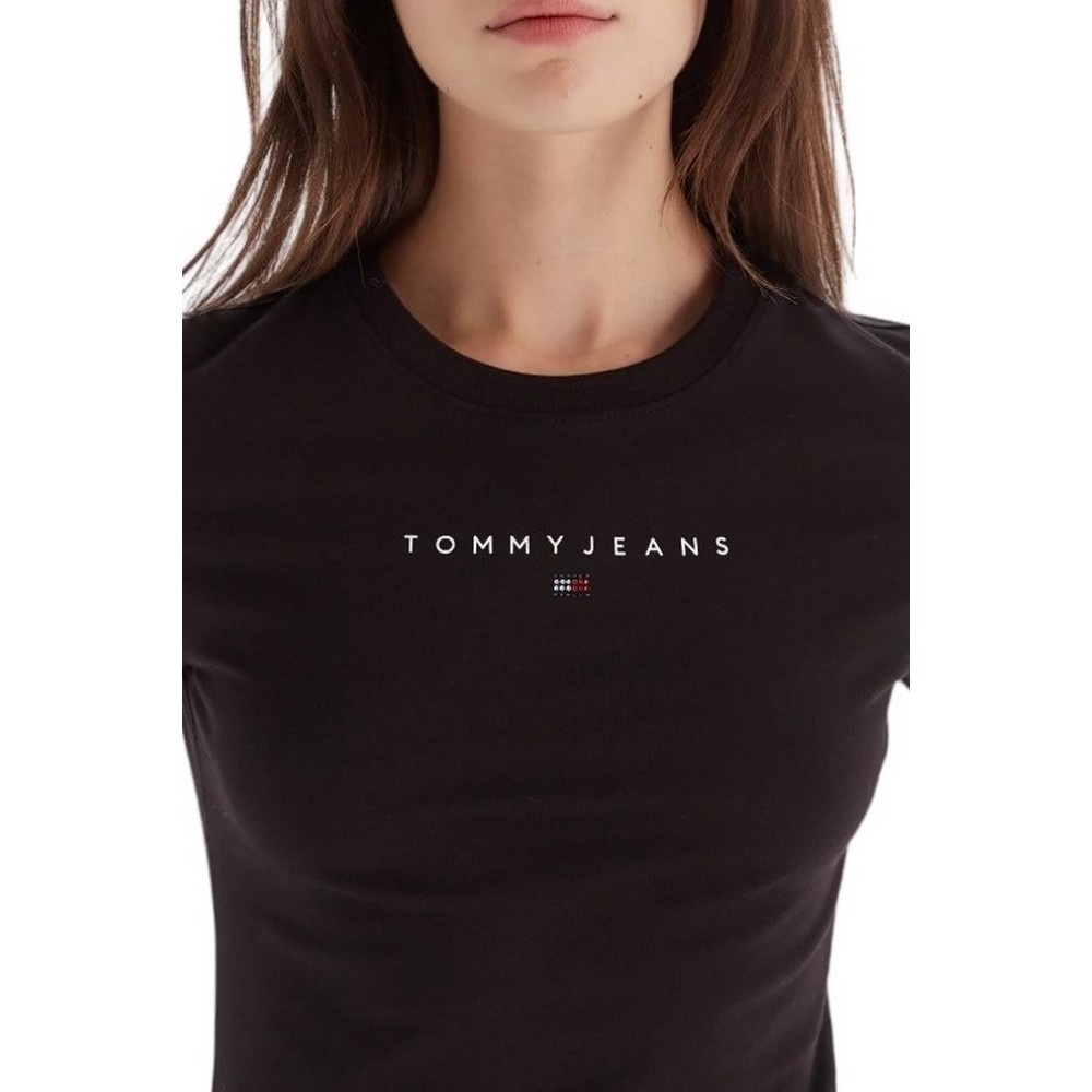TOMMY JEANS SLIM BLING LINEAR TEE EXT T-SHIRT ΜΠΛΟΥΖΑ ΓΥΝΑΙΚΕΙΑ BLACK