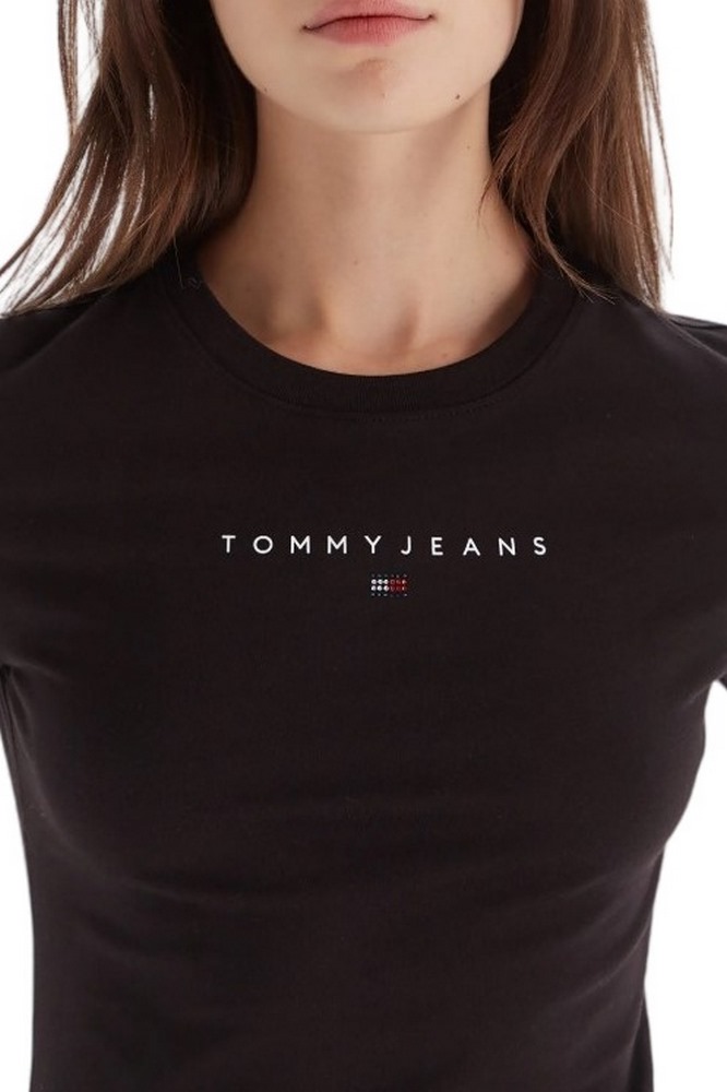 TOMMY JEANS SLIM BLING LINEAR TEE EXT T-SHIRT ΜΠΛΟΥΖΑ ΓΥΝΑΙΚΕΙΑ BLACK