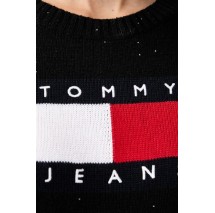 TOMMY JEANS SPARKLE FLAG SWEATER DRESS ΦΟΡΕΜΑ ΠΛΕΚΤΟ ΓΥΝΑΙΚΕΙΟ BLACK