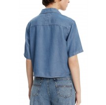 TOMMY JEANS  CHAMBRAY TIE SS SHIRT EXT ΠΟΥΚΑΜΙΣΟ ΓΥΝΑΙΚΕΙΟ BLUΕ DENIM