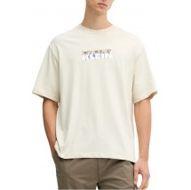 CALVIN KLEIN JEANS 16S TC CALVIN KLEIN BLOCK GRA T-SHIRT ΜΠΛΟΥΖΑ ΑΝΔΡΙΚΗ ECRU