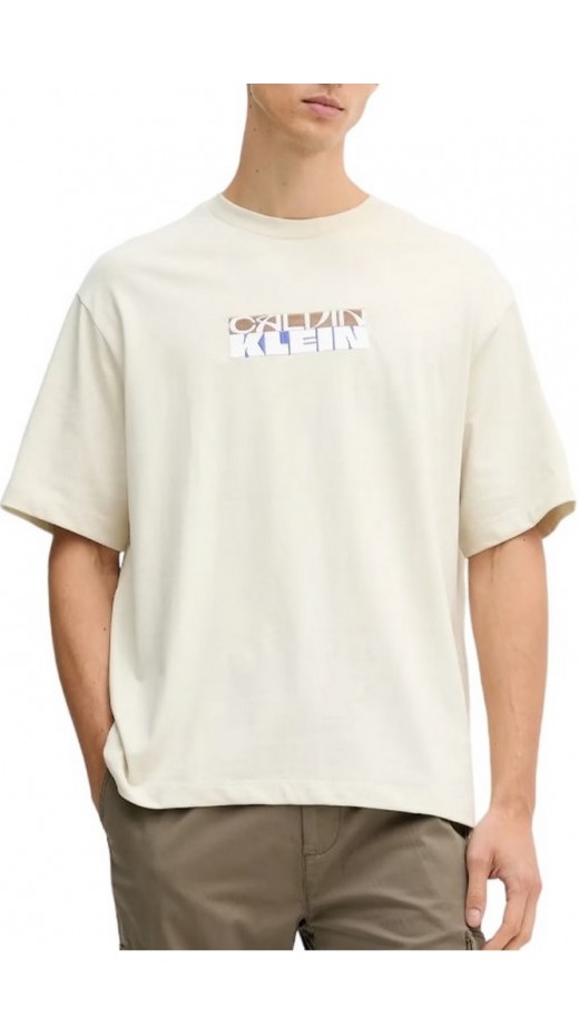CALVIN KLEIN JEANS 16S TC CALVIN KLEIN BLOCK GRA T-SHIRT ΜΠΛΟΥΖΑ ΑΝΔΡΙΚΗ ECRU