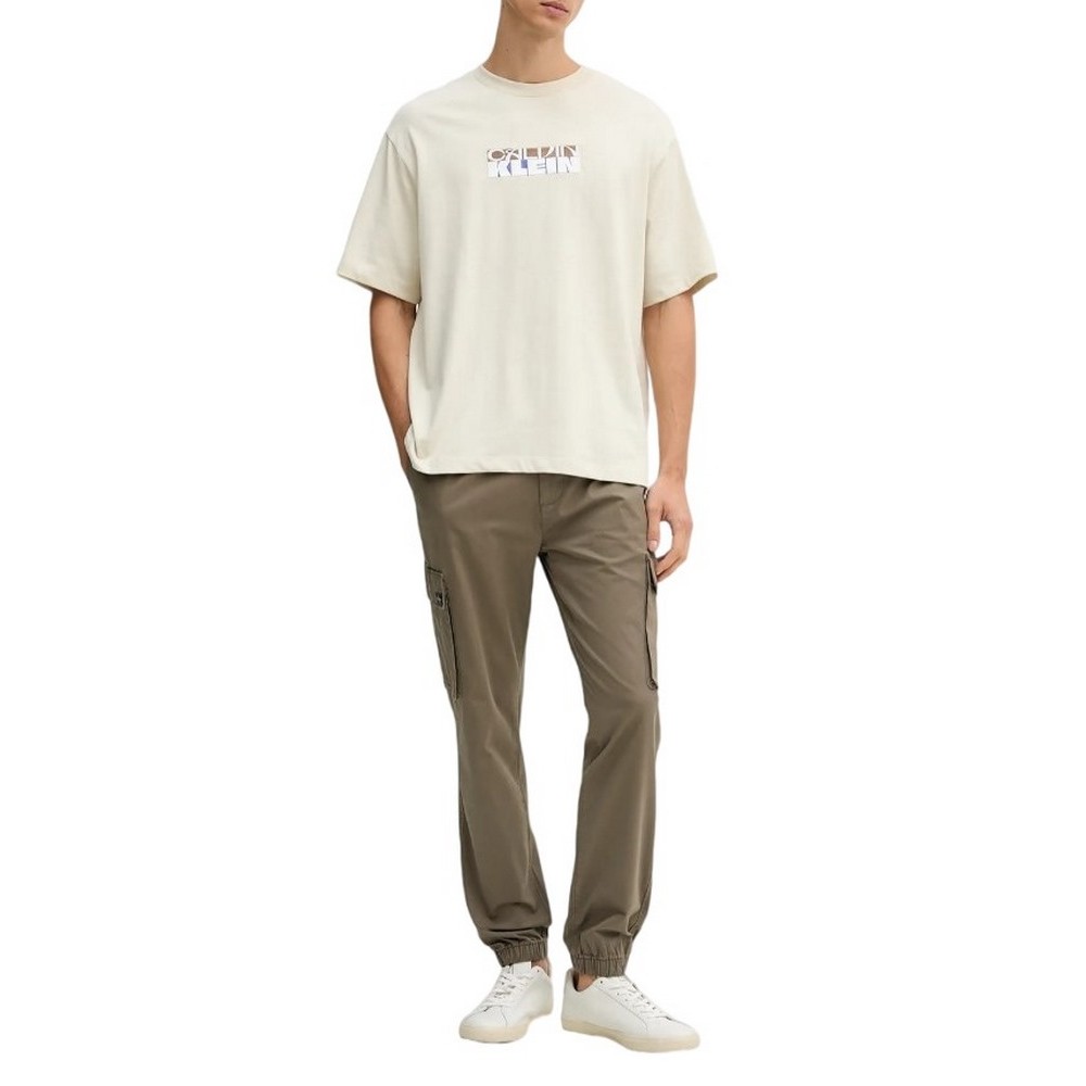 CALVIN KLEIN JEANS 16S TC CALVIN KLEIN BLOCK GRA T-SHIRT ΜΠΛΟΥΖΑ ΑΝΔΡΙΚΗ ECRU