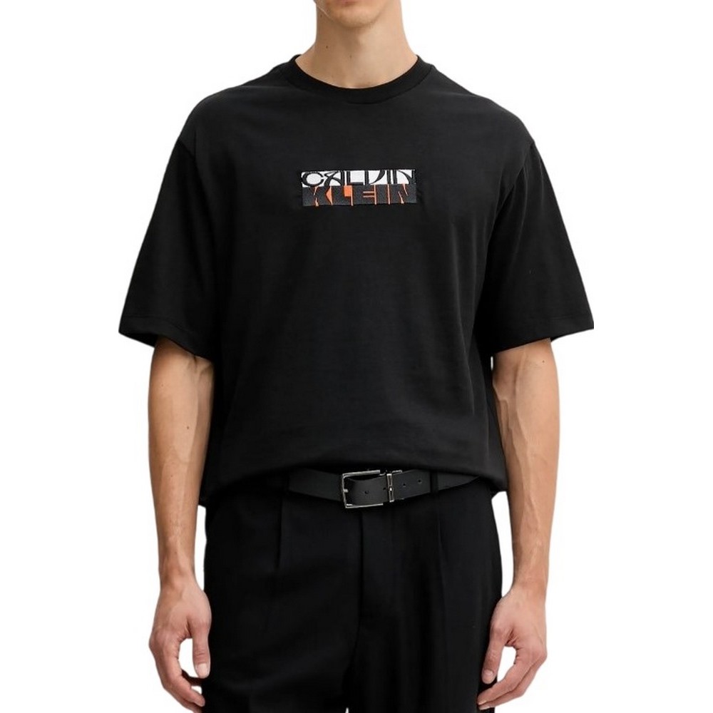 CALVIN KLEIN JEANS 16S TC CALVIN KLEIN BLOCK GRA T-SHIRT ΜΠΛΟΥΖΑ ΑΝΔΡΙΚΗ BLACK
