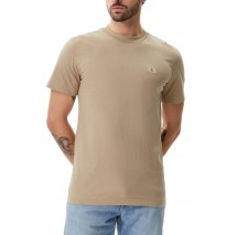 CALVIN KLEIN JEANS WOVEN LABEL REGULAR TEE T-SHIRT ΜΠΛΟΥΖΑ ΑΝΔΡΙΚΗ BEIGE