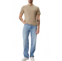 CALVIN KLEIN JEANS WOVEN LABEL REGULAR TEE T-SHIRT ΜΠΛΟΥΖΑ ΑΝΔΡΙΚΗ BEIGE