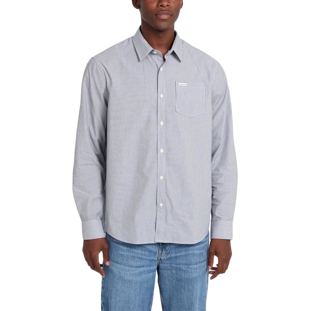 GUESS JEANS LS REG POCKET SHIRT ΠΟΥΚΑΜΙΣΟ ΑΝΔΡΙΚΟ BLUE