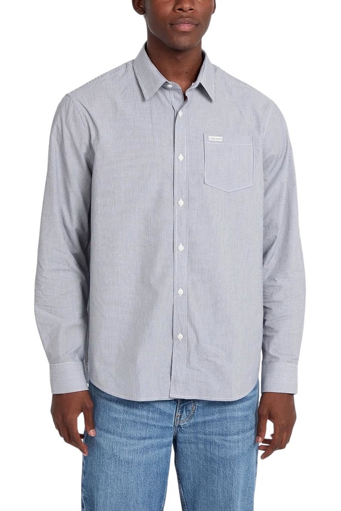 GUESS JEANS LS REG POCKET SHIRT ΠΟΥΚΑΜΙΣΟ ΑΝΔΡΙΚΟ BLUE