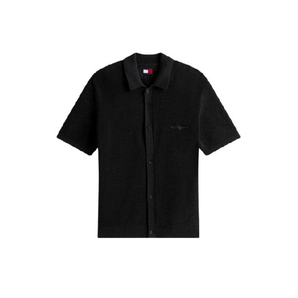 TOMMY JEANS 90S SCRIPT SHIRT SWEATE ΖΑΚΕΤΑ ΑΝΔΡΙΚΗ BLACK