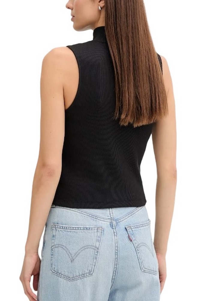 CALVIN KLEIN JEANS WOVEN LABEL SL QZ TOP ΤΟΠ ΓΥΝΑΙΚΕΙΟ BLACK