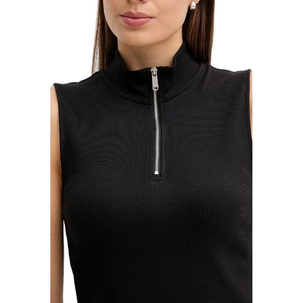 CALVIN KLEIN JEANS WOVEN LABEL SL QZ TOP ΤΟΠ ΓΥΝΑΙΚΕΙΟ BLACK